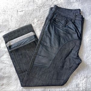 Mens Black Biker Jeans 